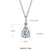 Classic pear shaped S925 silver plated platinum Moissanite diamond pendant earring set 1